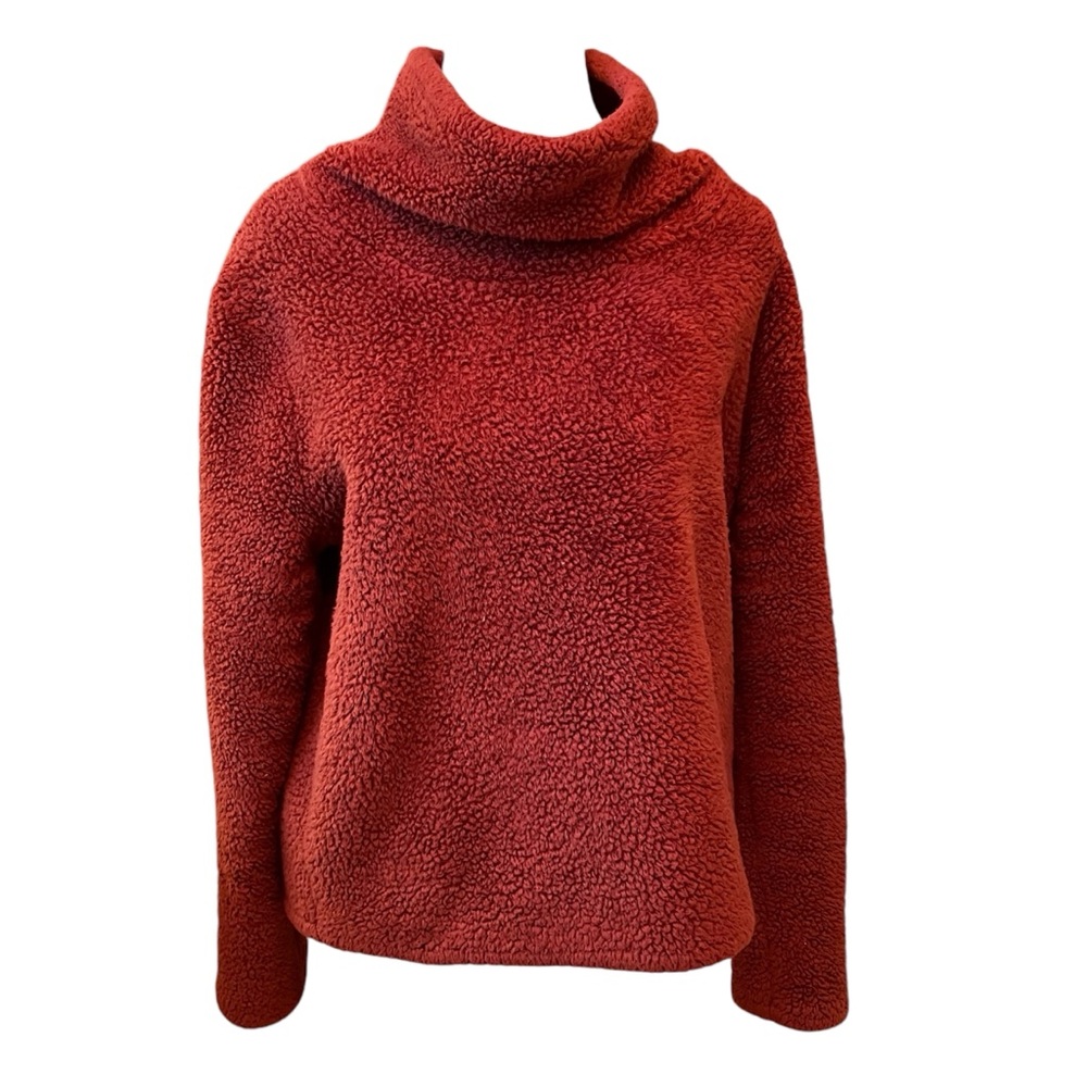Joy Lab Fuzzy Sweater in Rust. Size large.